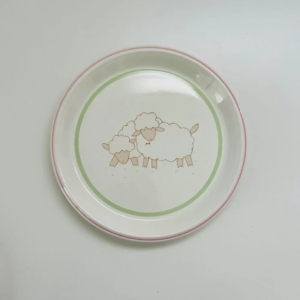 MIKASA CC003 Bo-Beep Green Trim Accents Child's Plate
